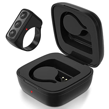 Tiktok Scrolling Button Ring Fingertip Bluetooth Remote Control with Charging Case
